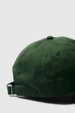 Selected Gorra con bordado 100% algodón orgánico Verde oscuro Sale