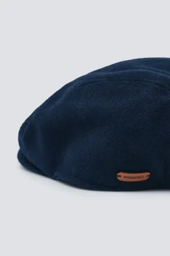 Springfield Gorra plana mezcla lana azul Clearance