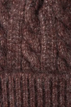 Pepe Jeans Gorro de punto trenzado burdeos Online