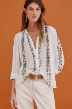 Hoss Intropia Gracia. Blusa bordada Blanco Sale