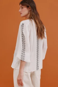 Hoss Intropia Gracia. Blusa bordada Blanco Sale
