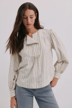 Hoss Intropia Griselda. Blusa a rayas Marfil