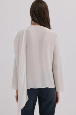 Hoss Intropia Guiada. Blusa con cruce asimétrico Blanco Discount