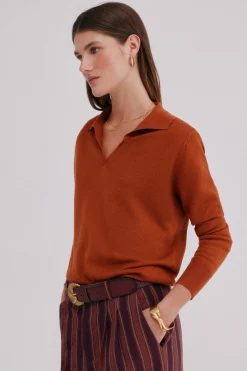 Hoss Intropia Idoia. Cárdigan con cuello solapa Naranja Hot