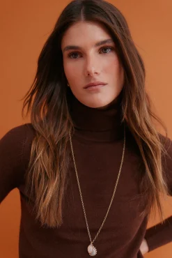 Hoss Intropia Ilse. Jersey cuello vuelto Marron oscuro Outlet