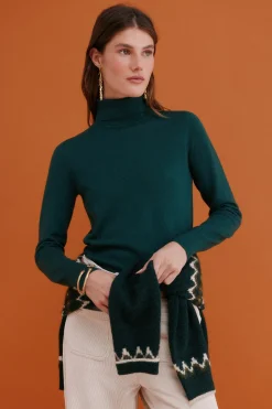 Hoss Intropia Ilse. Jersey cuello vuelto Verde Clearance