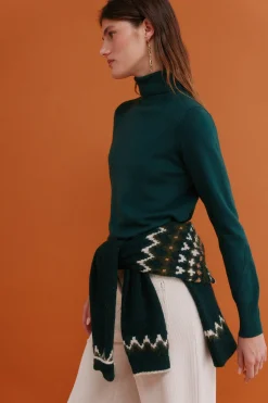 Hoss Intropia Ilse. Jersey cuello vuelto Verde Clearance