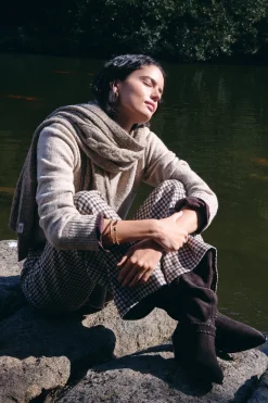 Hoss Intropia Imelda. Jersey jaspeado Beige Outlet