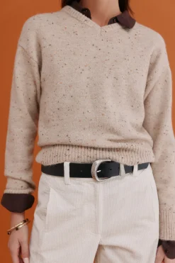 Hoss Intropia Imelda. Jersey jaspeado Beige Outlet