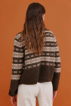 Hoss Intropia Inola. Cárdigan grecas Estampado Marron New