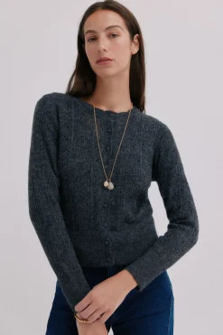 Hoss Intropia Inés. Cárdigan calado Gris Discount