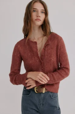 Hoss Intropia Inés. Cárdigan calado Rosa