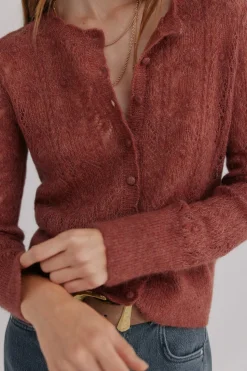 Hoss Intropia Inés. Cárdigan calado Rosa