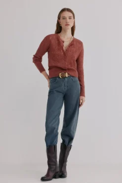 Hoss Intropia Inés. Cárdigan calado Rosa