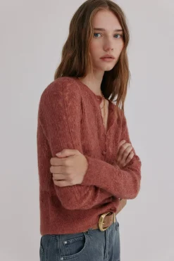 Hoss Intropia Inés. Cárdigan calado Rosa