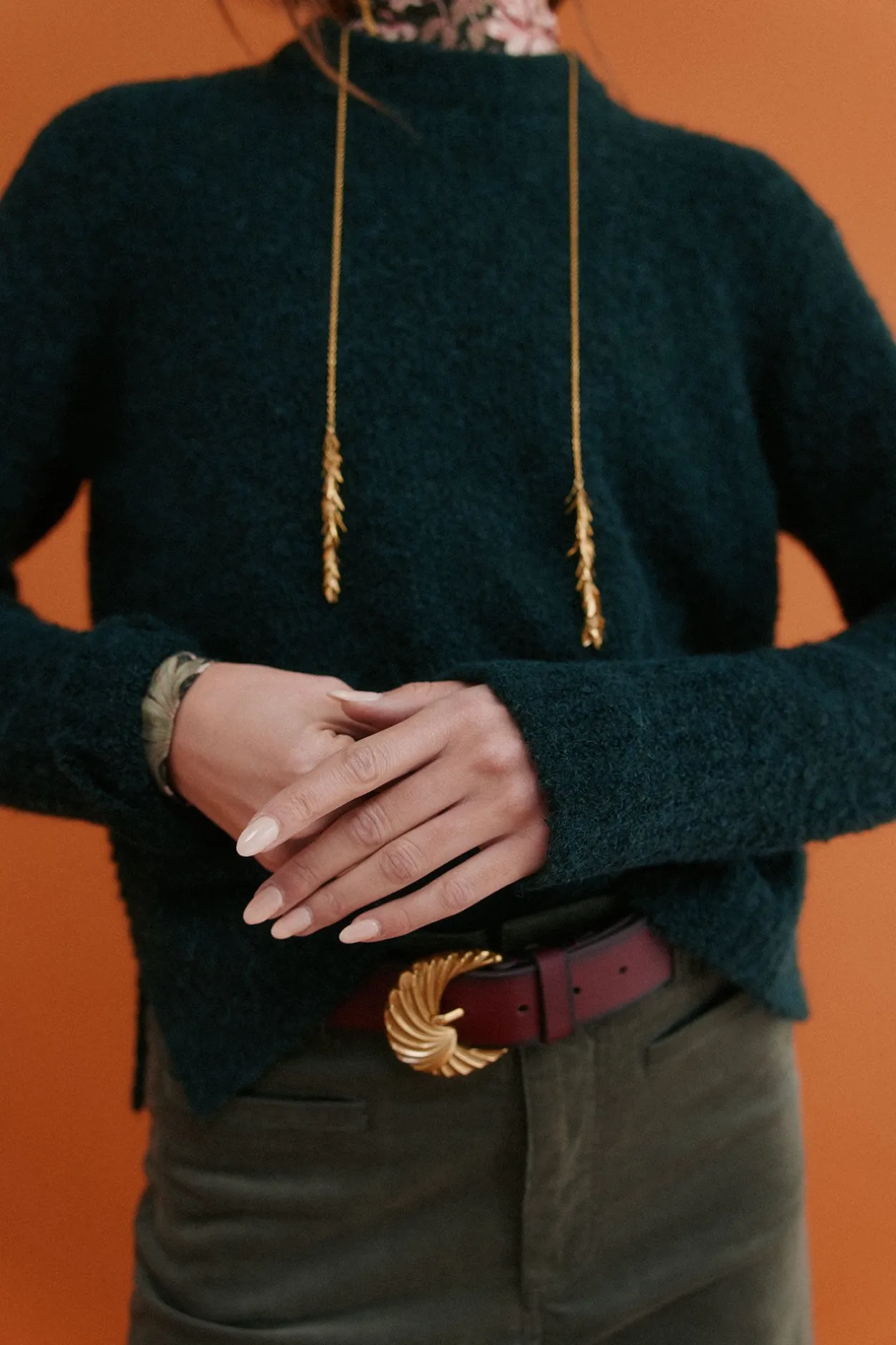 Hoss Intropia Irati. Jersey de bouclé Verde oscuro