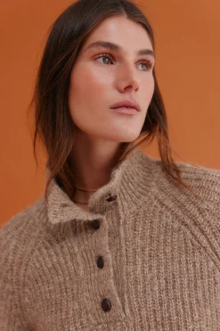 Hoss Intropia Irina. Jersey cuello perkins Beige Sale