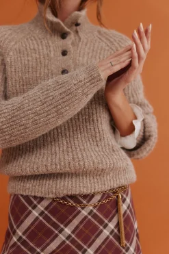 Hoss Intropia Irina. Jersey cuello perkins Beige Sale