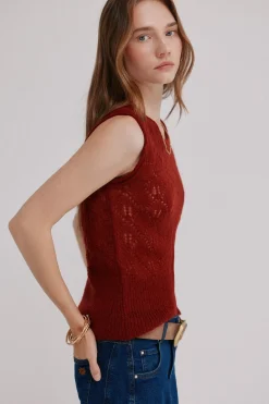 Hoss Intropia Irma. Top calado rojo Clearance