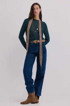 Hoss Intropia Isabella. Jersey calado Verde oscuro Best