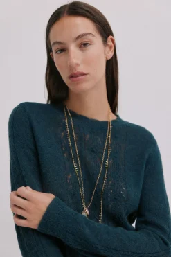 Hoss Intropia Isabella. Jersey calado Verde oscuro Best