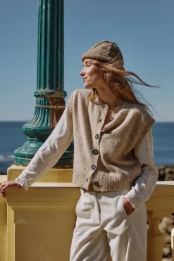 Hoss Intropia Ita. Chaleco jaspeado Beige Sale