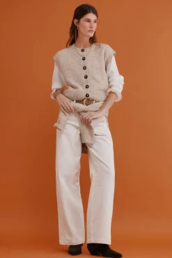 Hoss Intropia Ita. Chaleco jaspeado Beige Sale