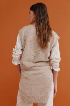 Hoss Intropia Ita. Chaleco jaspeado Beige Sale