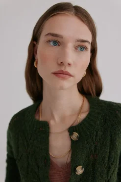 Hoss Intropia Ivette. Cárdigan calado Verde oscuro