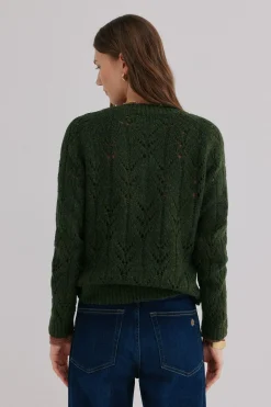 Hoss Intropia Ivette. Cárdigan calado Verde oscuro