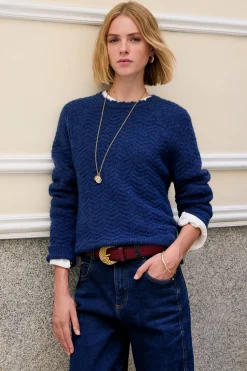 Hoss Intropia Ivonne. Jersey textura Azul marino