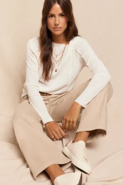 Slowlove Jeans abertura bajo Marfil New