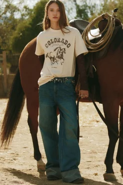 High Spirits Jeans Cuffed azul Discount