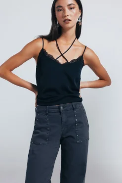 Springfield Jeans culotte tachas gris Outlet