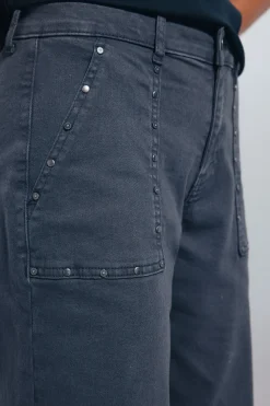 Springfield Jeans culotte tachas gris Outlet