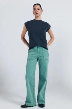 Springfield Jeans culotte tachas verde New