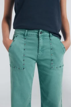 Springfield Jeans culotte tachas verde New