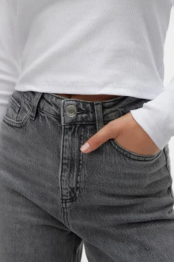 Vero Moda Jeans de tiro alto Gris Outlet