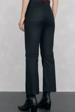 Pedro del Hierro Jeans efecto cuero flare cropped basic Negro Outlet