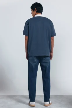 Springfield Jeans en knit denim sobretintado slim fit turquesa New