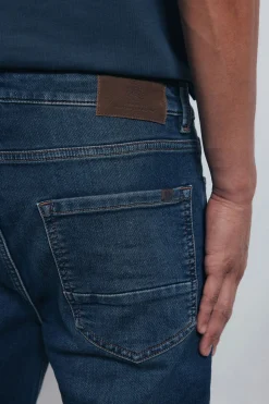 Springfield Jeans en knit denim sobretintado slim fit turquesa New