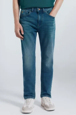 Springfield Jeans en knit denim sobretintado slim fit turquesa Best