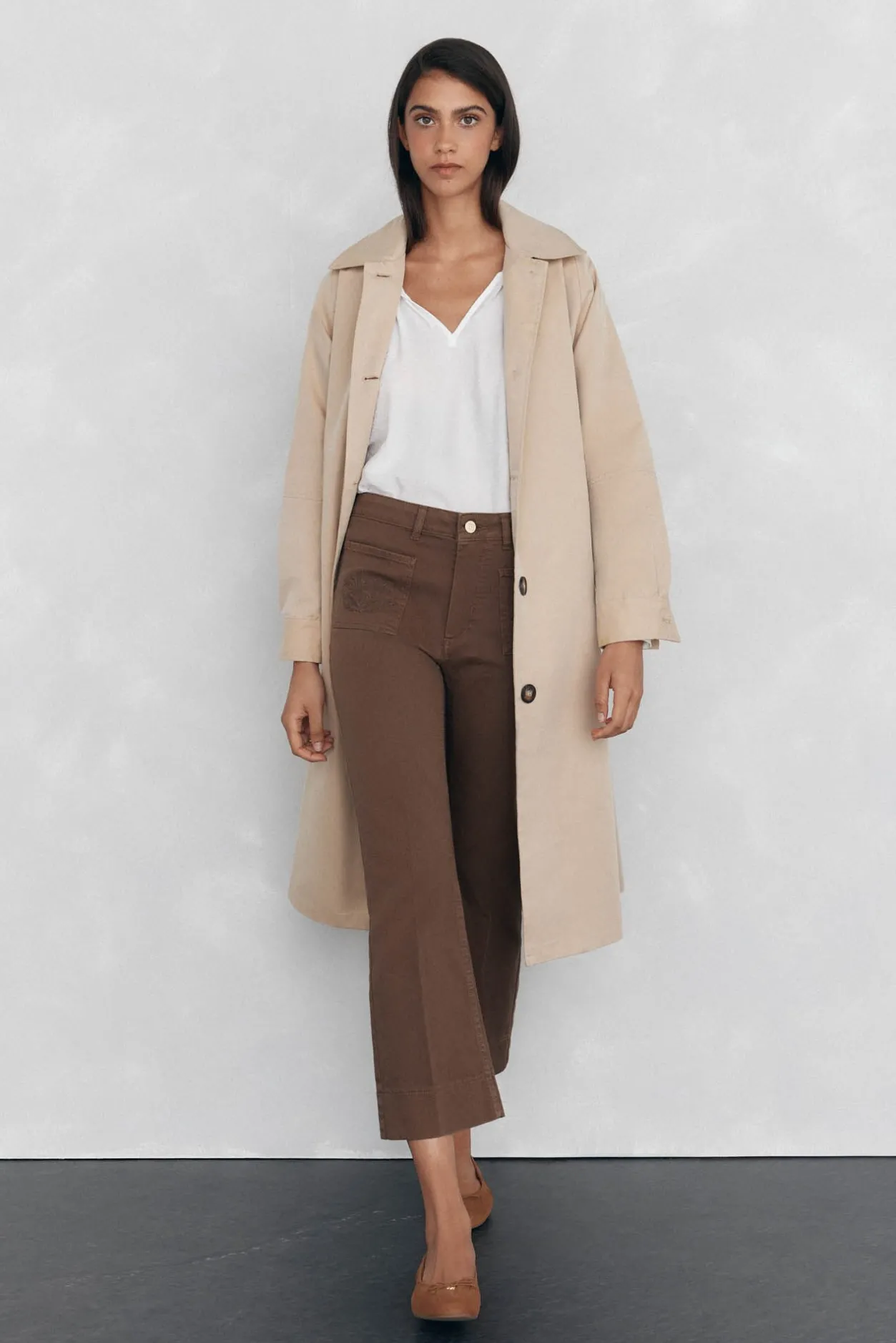 Pedro del Hierro Jeans flare cropped Marrón Best