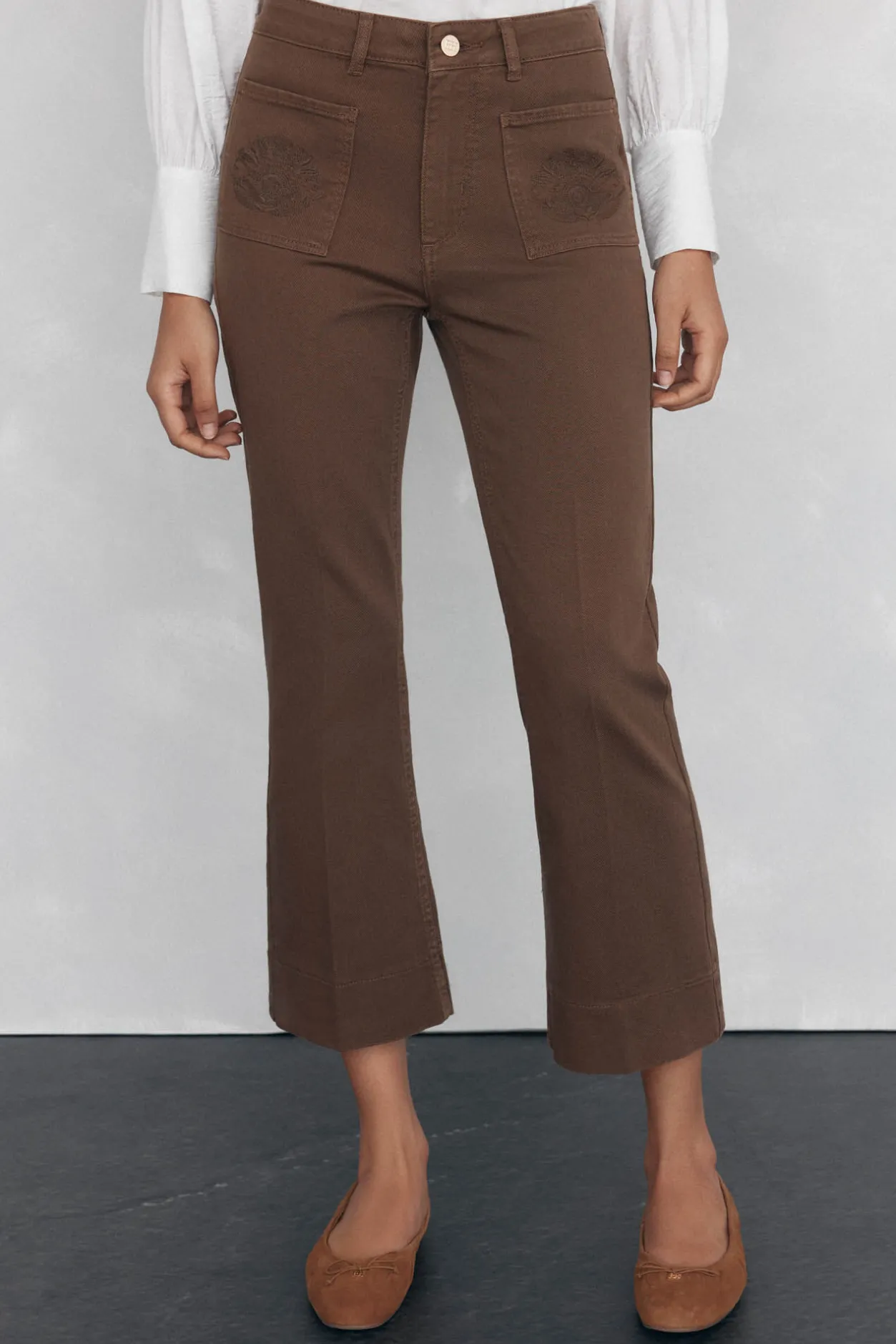 Pedro del Hierro Jeans flare cropped Marrón Best