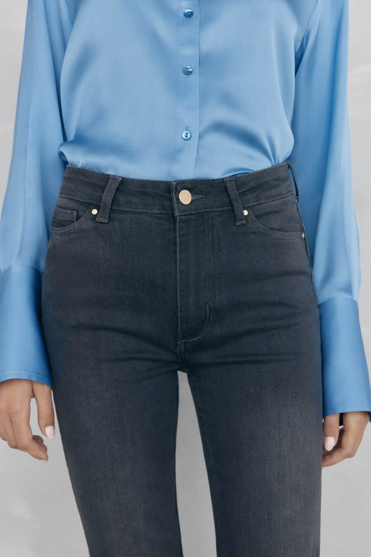 Pedro del Hierro Jeans push up flare Gris New