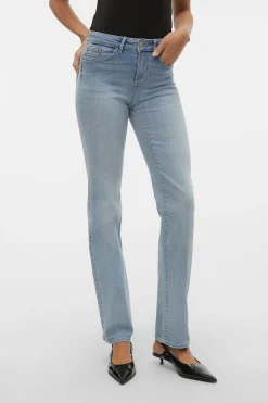 Vero Moda Jeans rectos tiro alto Azul Outlet
