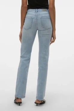 Vero Moda Jeans rectos tiro alto Azul Outlet