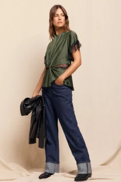 Slowlove Jeans roll up Azul Hot