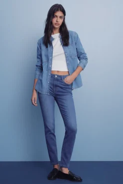 Springfield Jeans slim cropped azul New