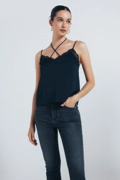 Springfield Jeans slim cropped negro Sale